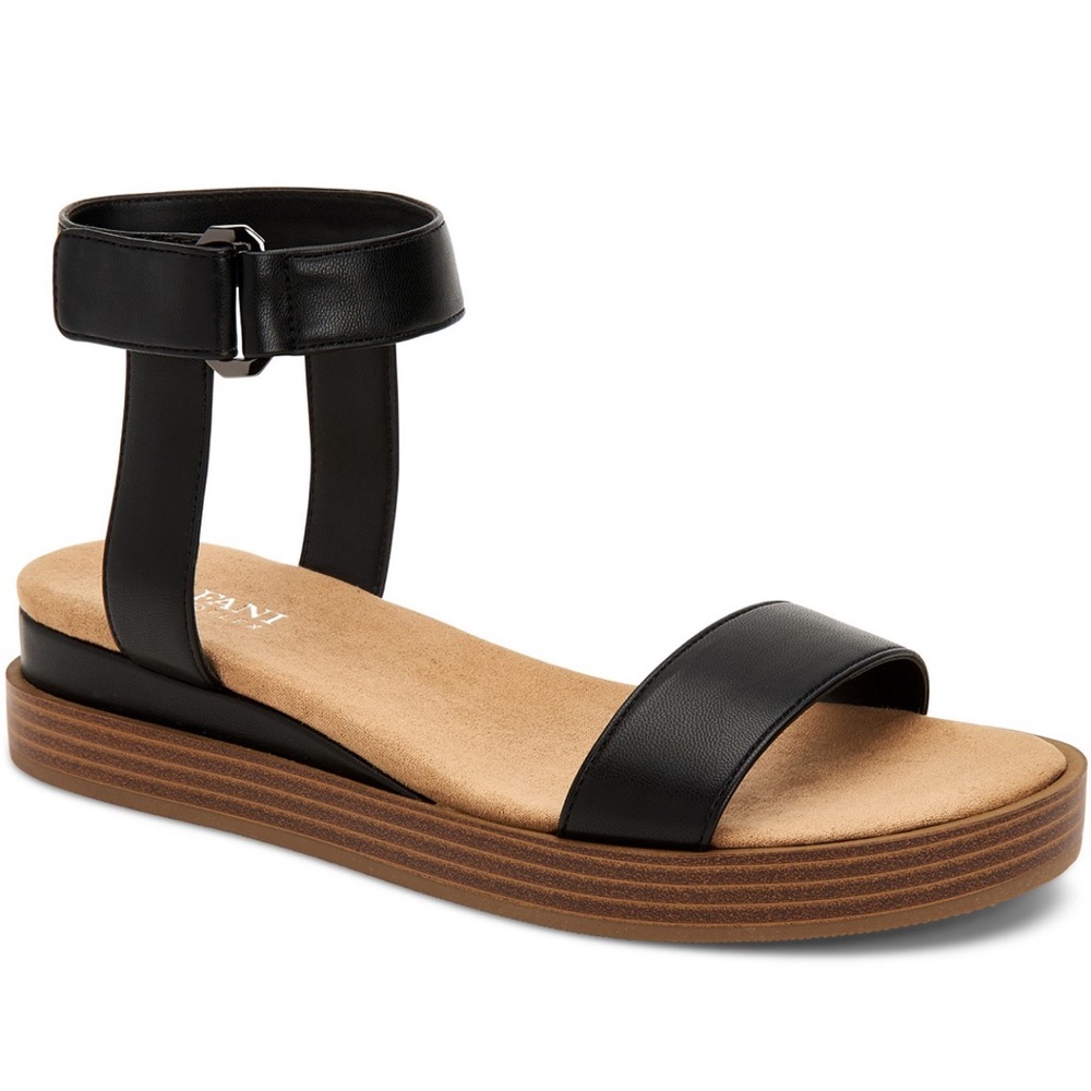 Black size 8 Alfani flatform wedged sandal
